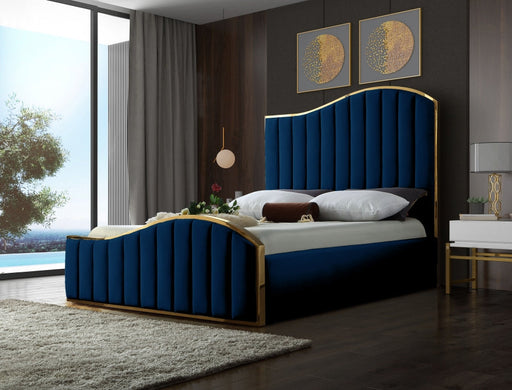 Esmeralda Velvet Bed - Navy - Sterling House Interiors