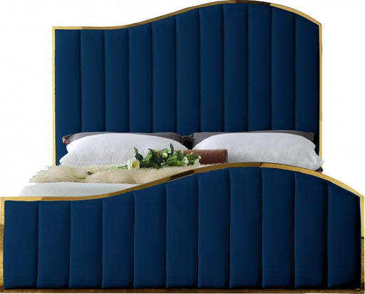 Esmeralda Velvet Bed - Navy - Sterling House Interiors