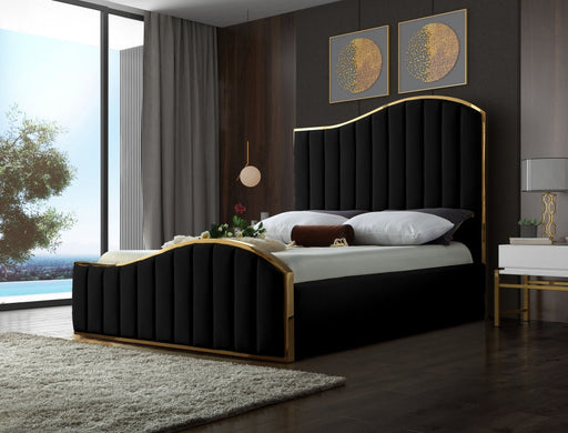 Esmeralda Velvet Bed - Black - Sterling House Interiors