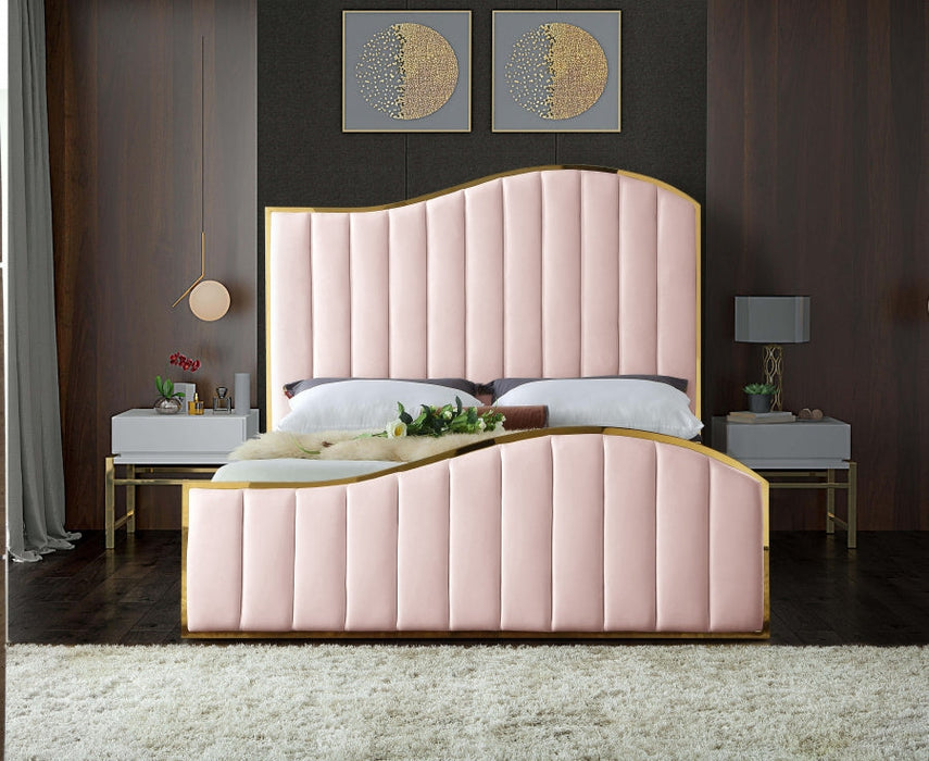 Esmeralda Velvet Bed - Pink - Sterling House Interiors