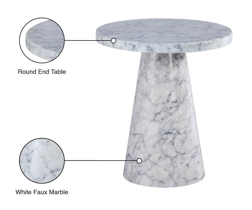 Omni Faux Marble End Table - Sterling House Interiors