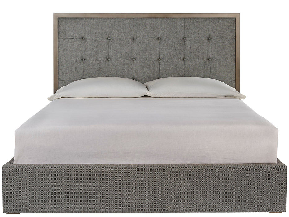 Modern Panel Bed Pearl Silver