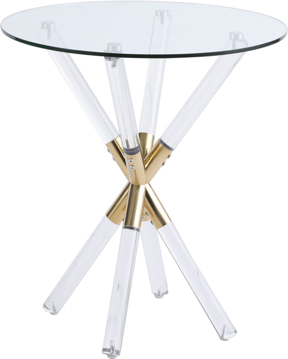 Mercury Acrylic/Gold End Table - Sterling House Interiors