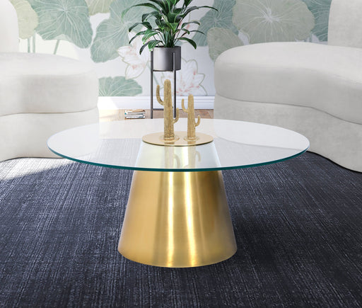 Glassimo Brushed Gold Coffee Table - Sterling House Interiors