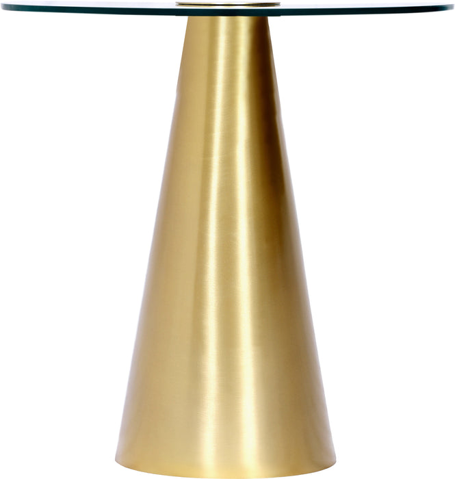 Glassimo Brushed Gold End Table - Sterling House Interiors