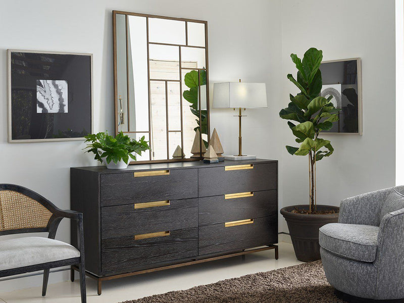 Modern Gable Dresser Dark Brown