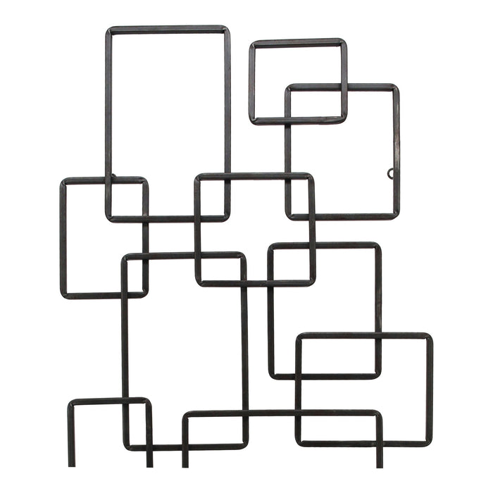 Steel Squares Wall Decor Black