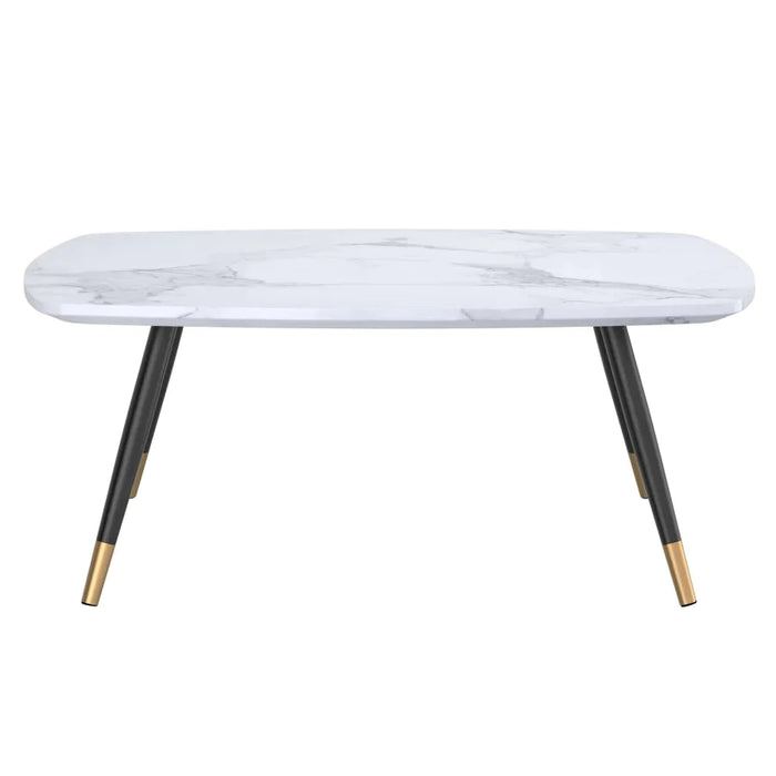 Emery Rectangular Coffee Table in White - Furniture Depot