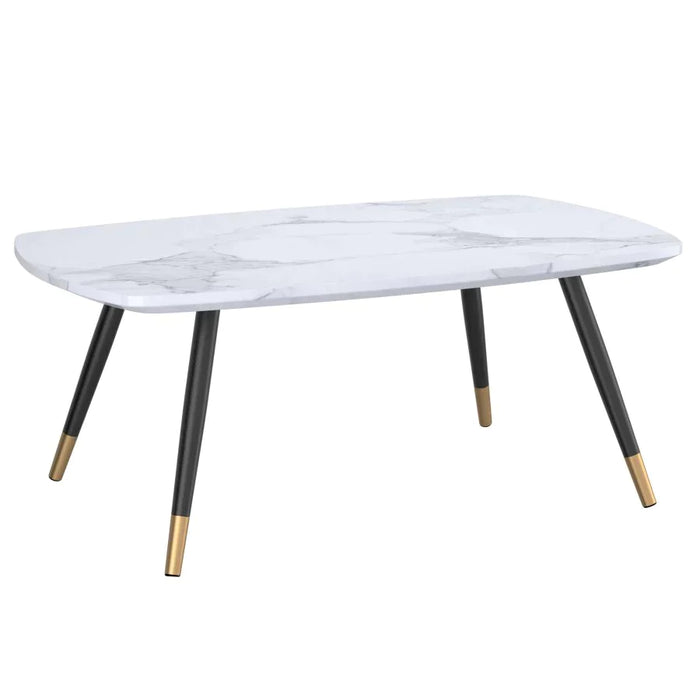 Emery Rectangular Coffee Table in White - Furniture Depot