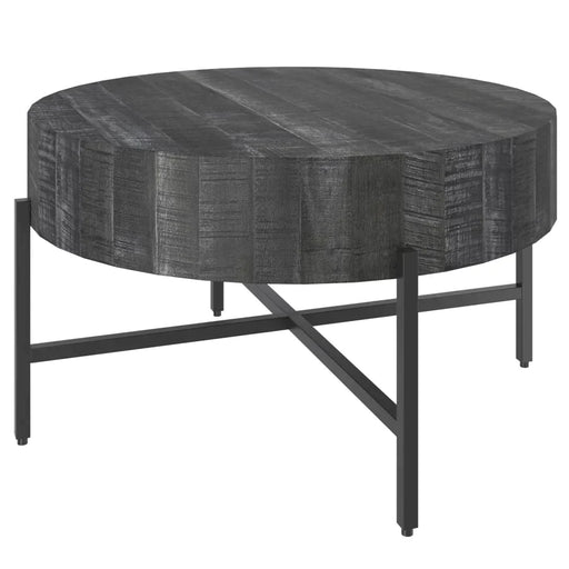 Blox Round Coffee Table in Grey - Furniture Depot