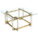 Florina Square Coffee Table in Silver and Gold - Furniture Depot