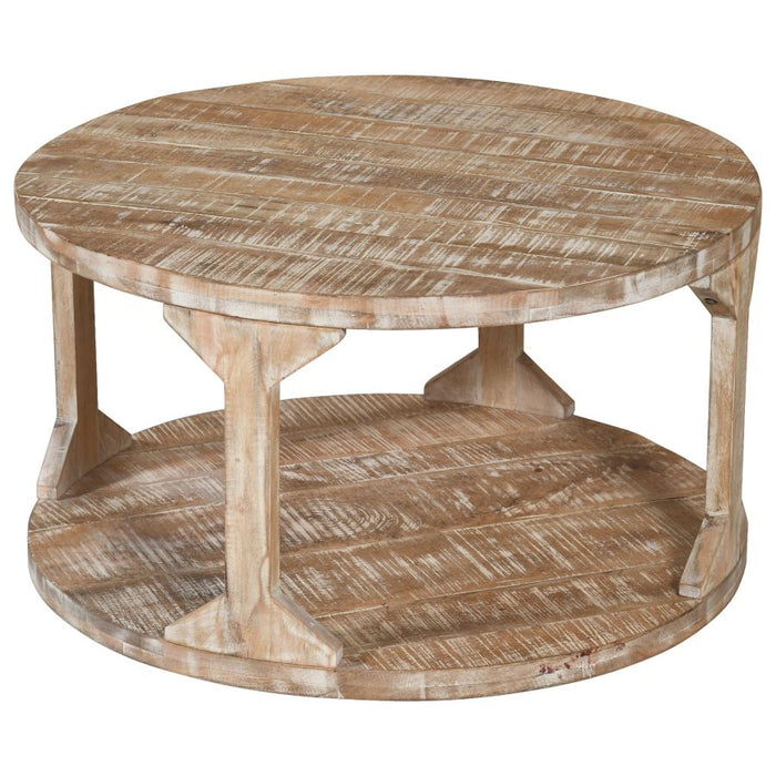 Avni Coffee Table in Distressed Natural - Furniture Depot