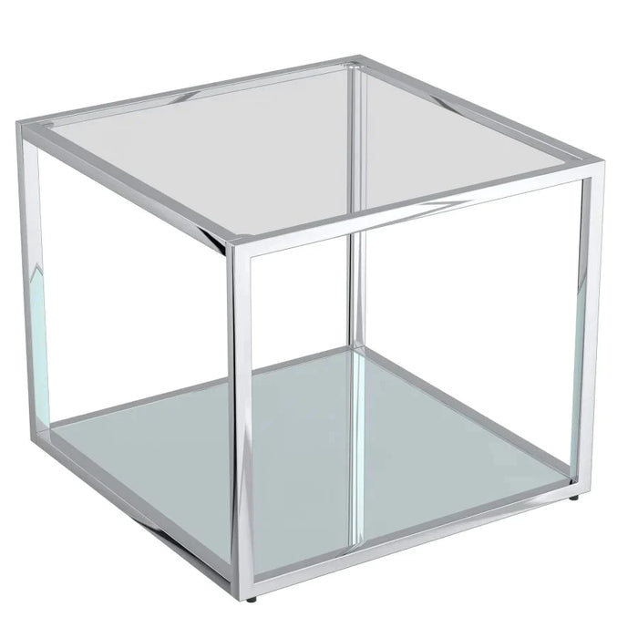 Casini Large Square Coffee Table in Silver - Furniture Depot