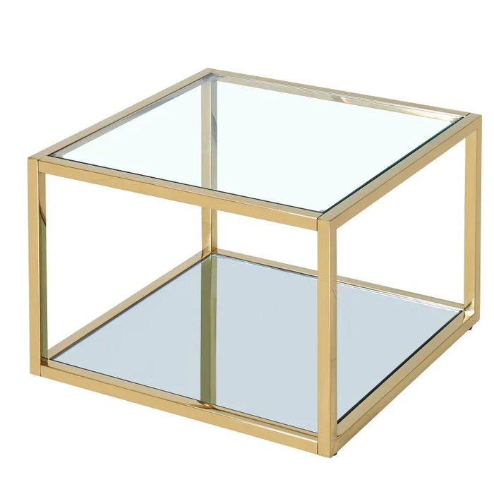 Casini Small Square Coffee Table in Gold - Furniture Depot
