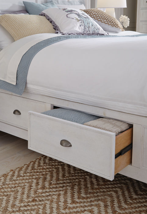 Heron Cove Complete Queen Panel Bed With Storage Rails