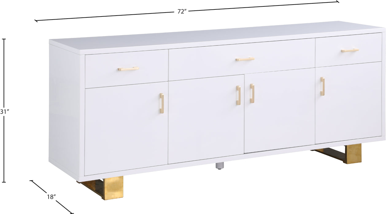 Excel White Lacquer Sideboard/Buffet - Sterling House Interiors