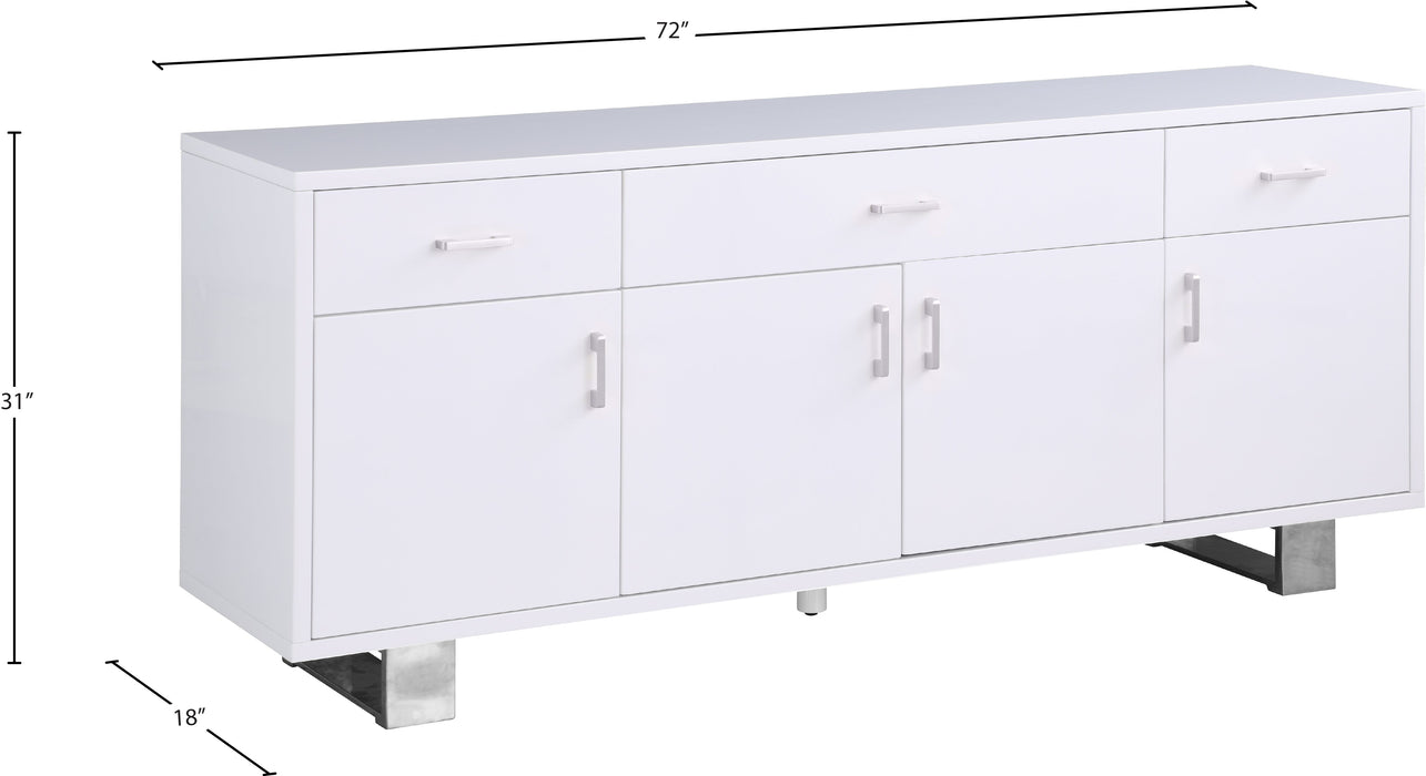 Excel White Lacquer Sideboard/Buffet - Sterling House Interiors