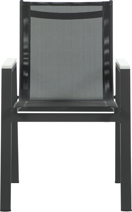 Nizuc Waterproof Fabric Outdoor Patio Aluminum Mesh Dining Arm Chair - Sterling House Interiors