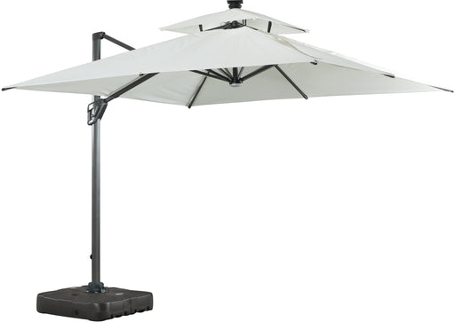 Nizuc White Waterproof Fabric Adjustable Outdoor Umbrella - Sterling House Interiors