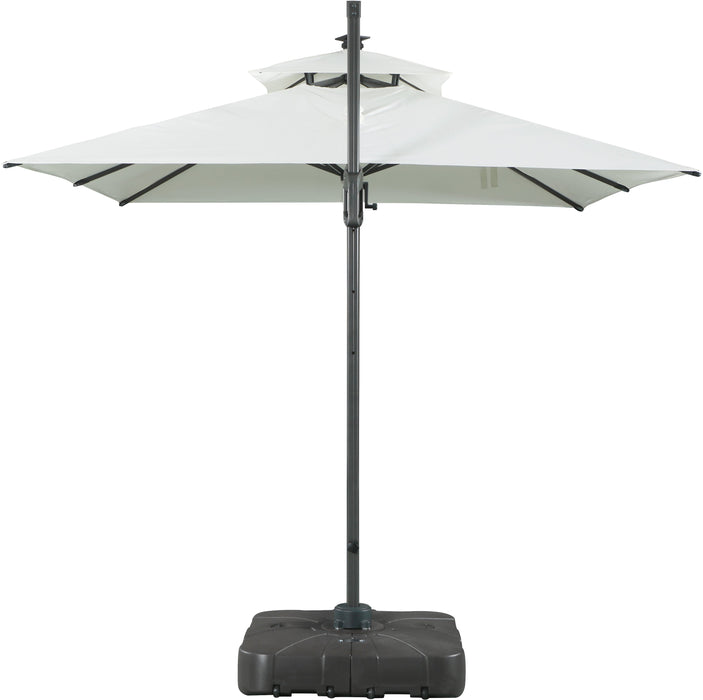 Nizuc White Waterproof Fabric Adjustable Outdoor Umbrella - Sterling House Interiors