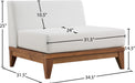 Rio Off White Waterproof Fabric Outdoor Patio Modular Armless Chair - Sterling House Interiors
