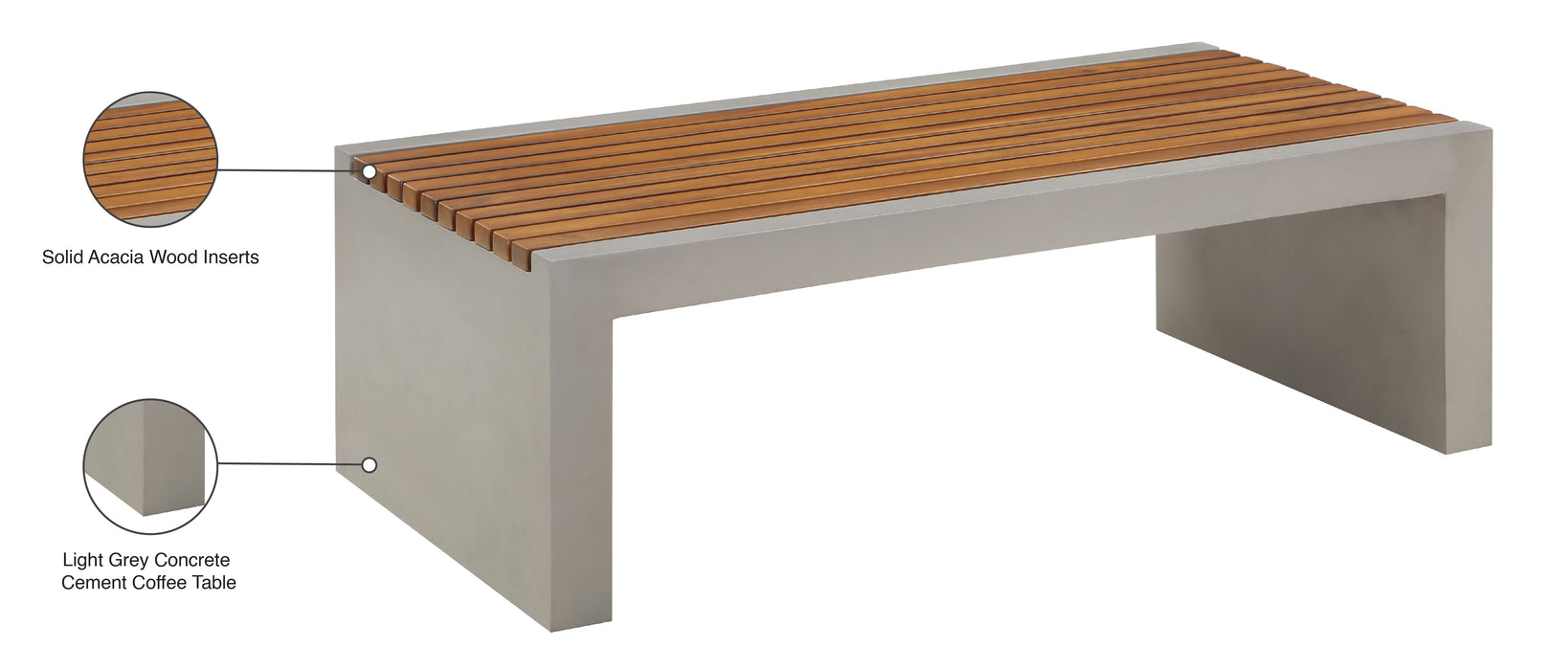 Rio Light Grey Concrete Cement Coffee Table - Sterling House Interiors