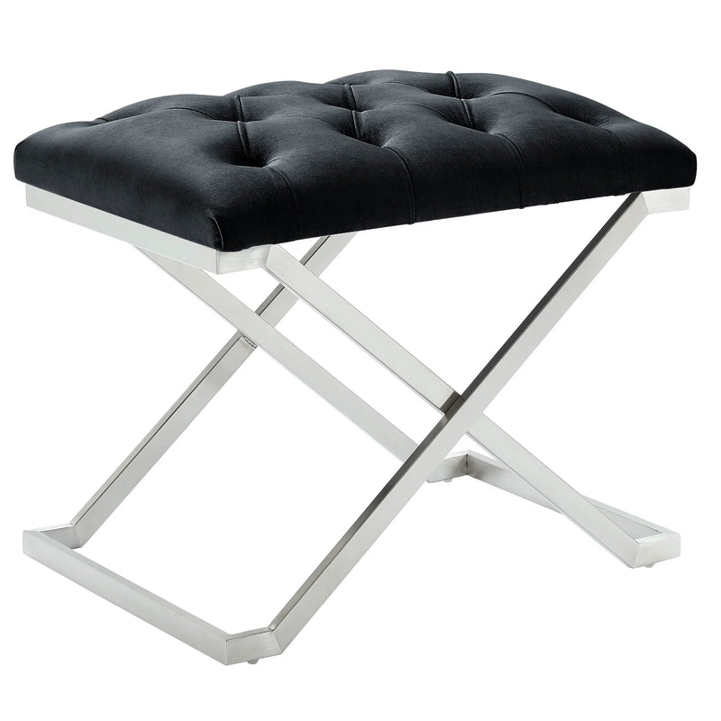 ALDO-SINGLE BENCH-BLACK/SILVER - Furniture Depot