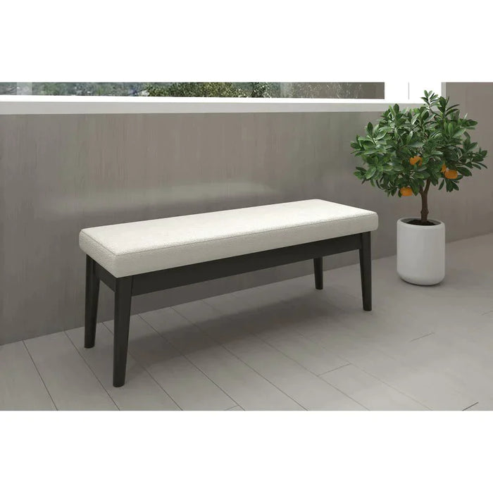 Pebble Bench in Cream Boucle - Furniture Depot