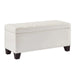 Winston Rectangular Storage Ottoman in White - Furniture Depot