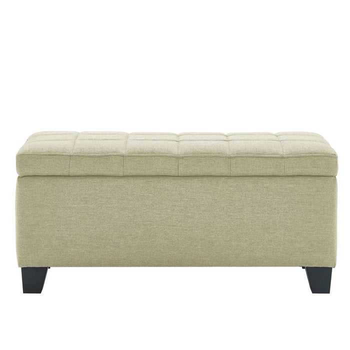 Lila Rectangular Storage Ottoman Bench in Beige