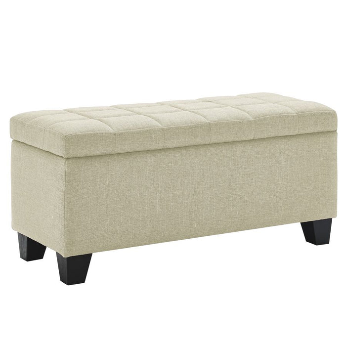 Lila Rectangular Storage Ottoman Bench in Beige