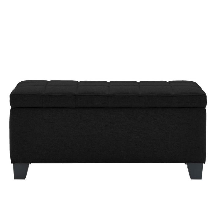 Lila Rectangular Storage Ottoman Bench in Black