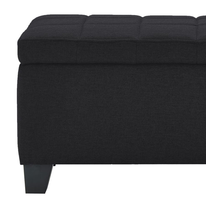 Lila Rectangular Storage Ottoman Bench in Black