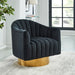 Cortina Swivel Accent Chair in Black/Gold - Furniture Depot