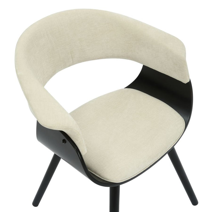 Holt Accent/Dining Chair in Beige Fabric and Black