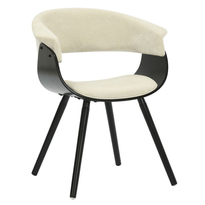 Holt Accent/Dining Chair in Beige Fabric and Black