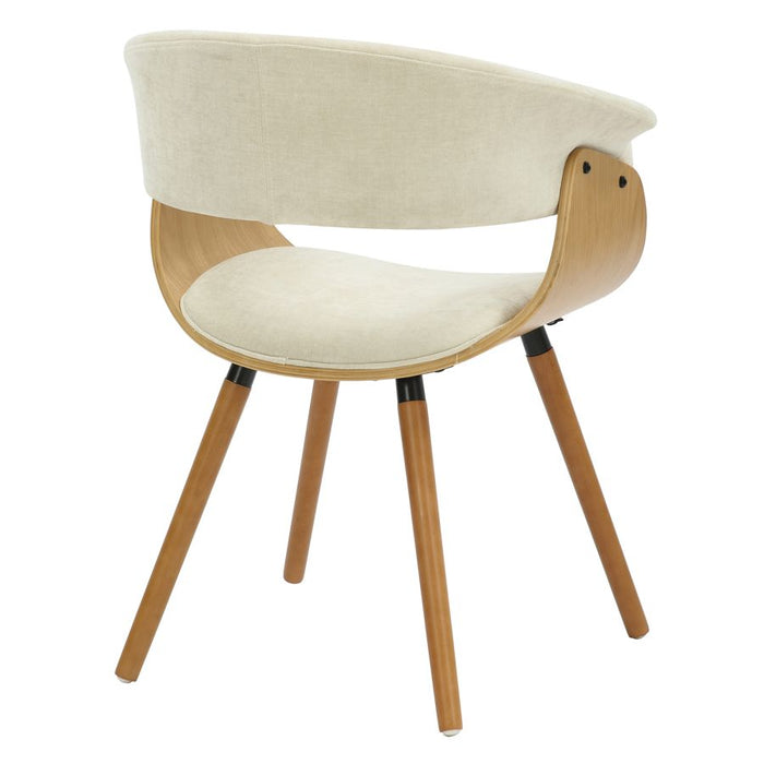 Holt Accent/Dining Chair in Beige Fabric and Natural