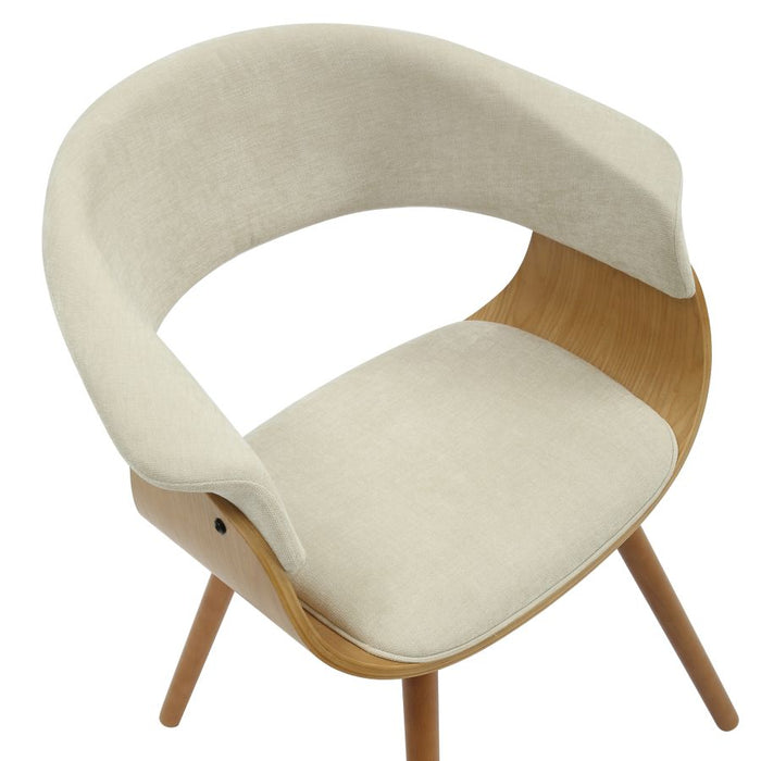 Holt Accent/Dining Chair in Beige Fabric and Natural