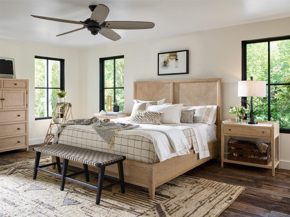 Modern Farmhouse Ames Bed Complete Queen Light Brown