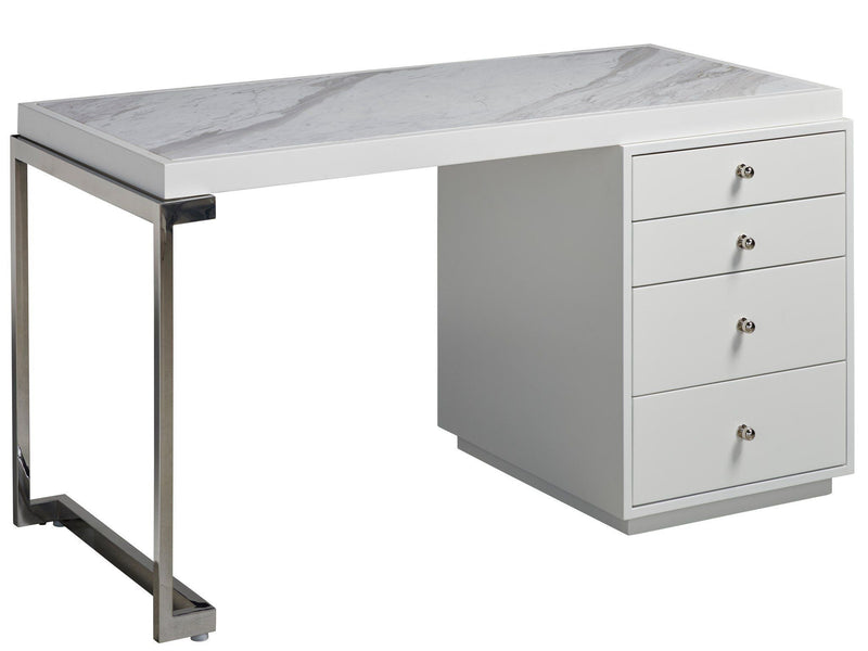 Modern Whitley Writing Desk Pearl Silver
