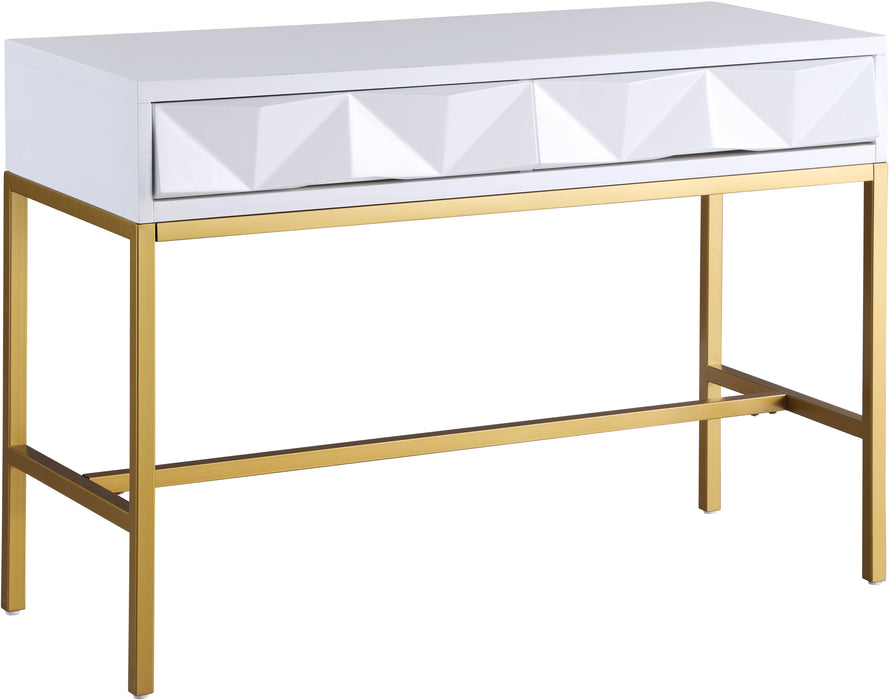 Pandora White Laquer with Gold Console Table - Sterling House Interiors