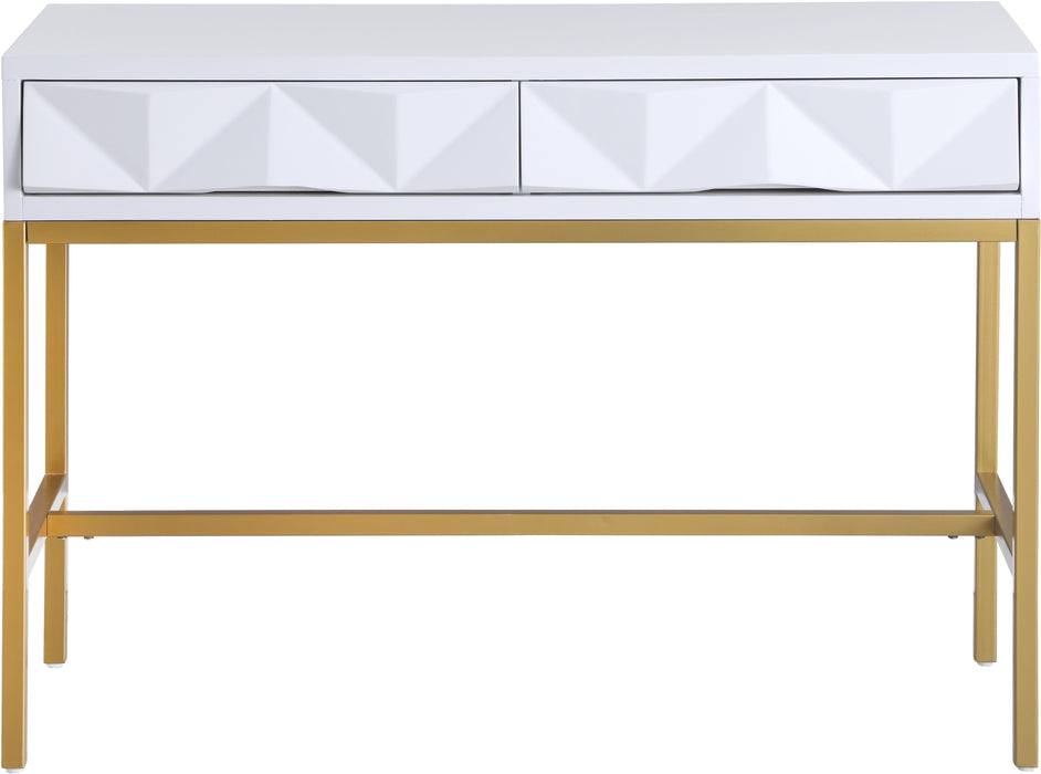 Pandora White Laquer with Gold Console Table - Sterling House Interiors