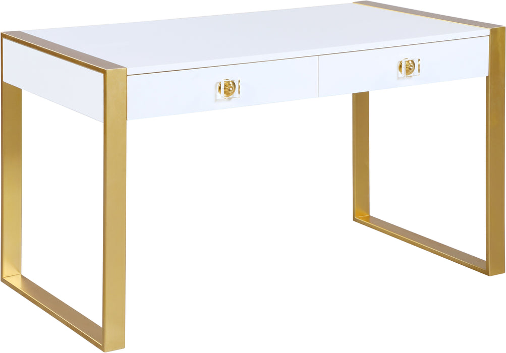 Victoria White / Gold Desk/Console - Sterling House Interiors