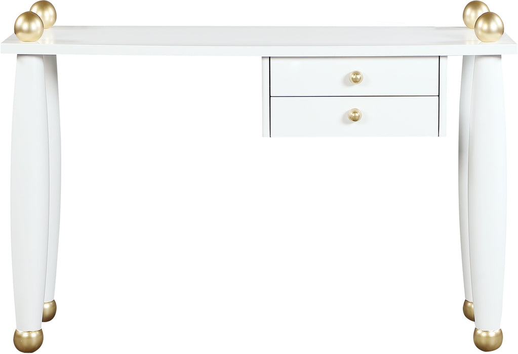 Etro White / Gold Desk/Console - Sterling House Interiors