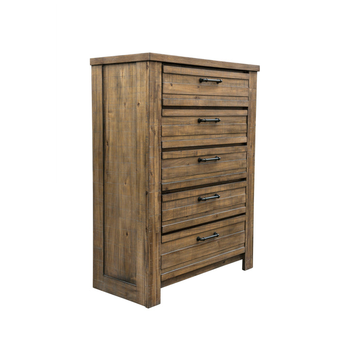 Soho 5 Drawer Chest Brown