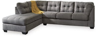 Maier 2 pc Sectional with Left-arm facing corner chaise and Right-Arm Facing Full Sofa Sleeper - Charcoal - Sterling House Interiors