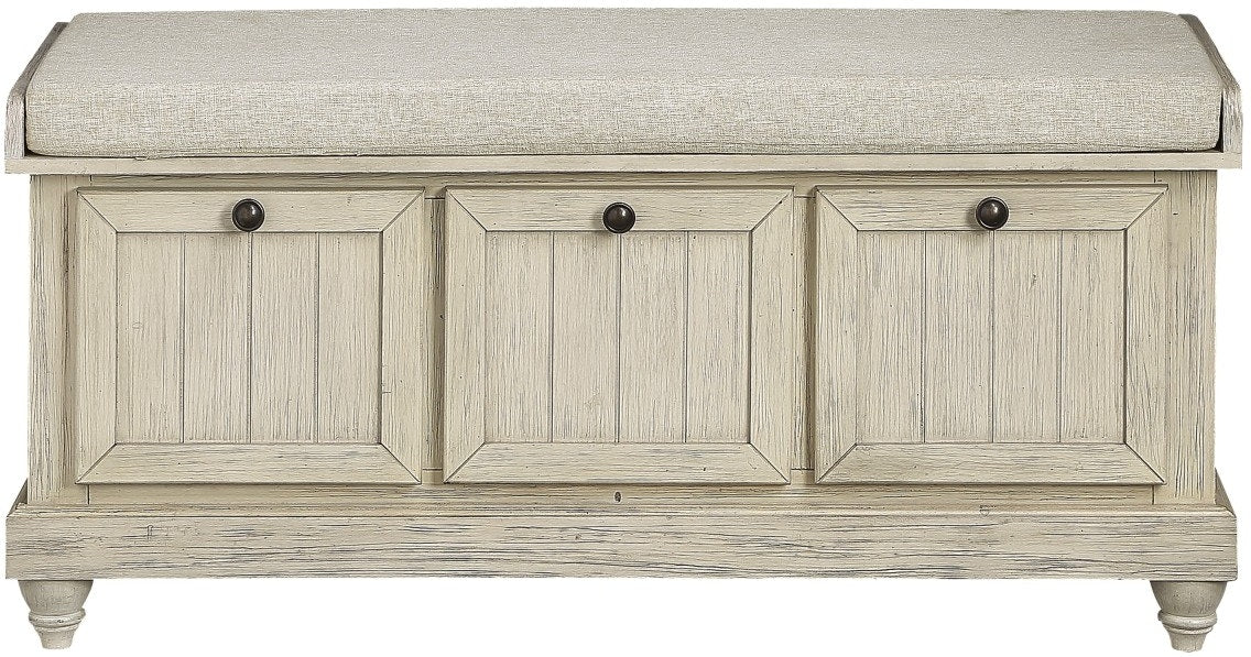 Woodwell Storage Bench - Antique White