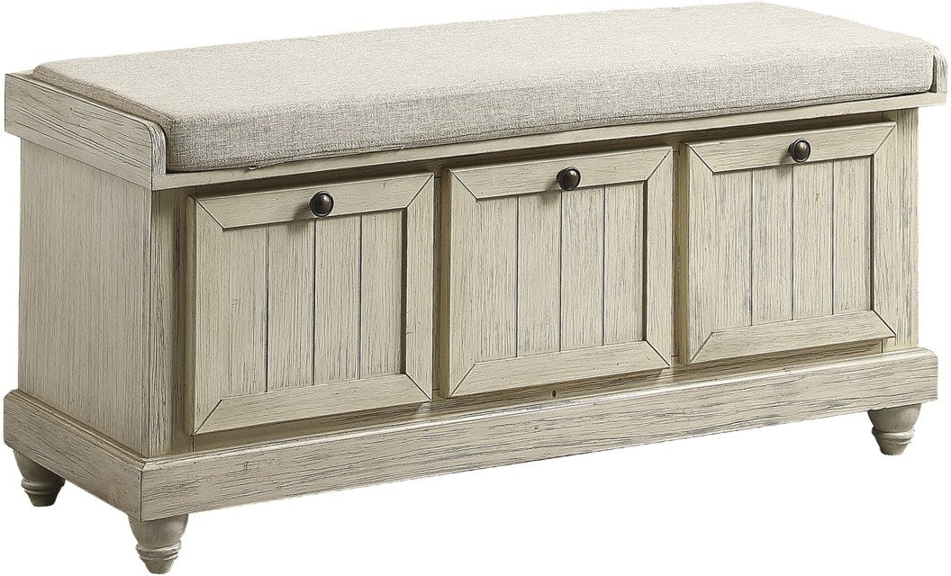 Woodwell Storage Bench - Antique White