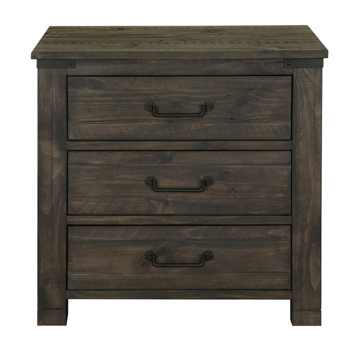 Abington 3 Drawer Nightstand In Weathered Charcoal