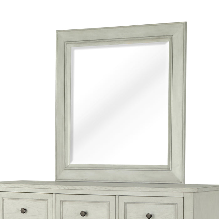 Raelynn Portrait Concave Framed Mirror In Weathered White